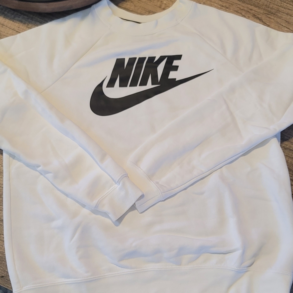 Nike White Crewneck with Black Logo